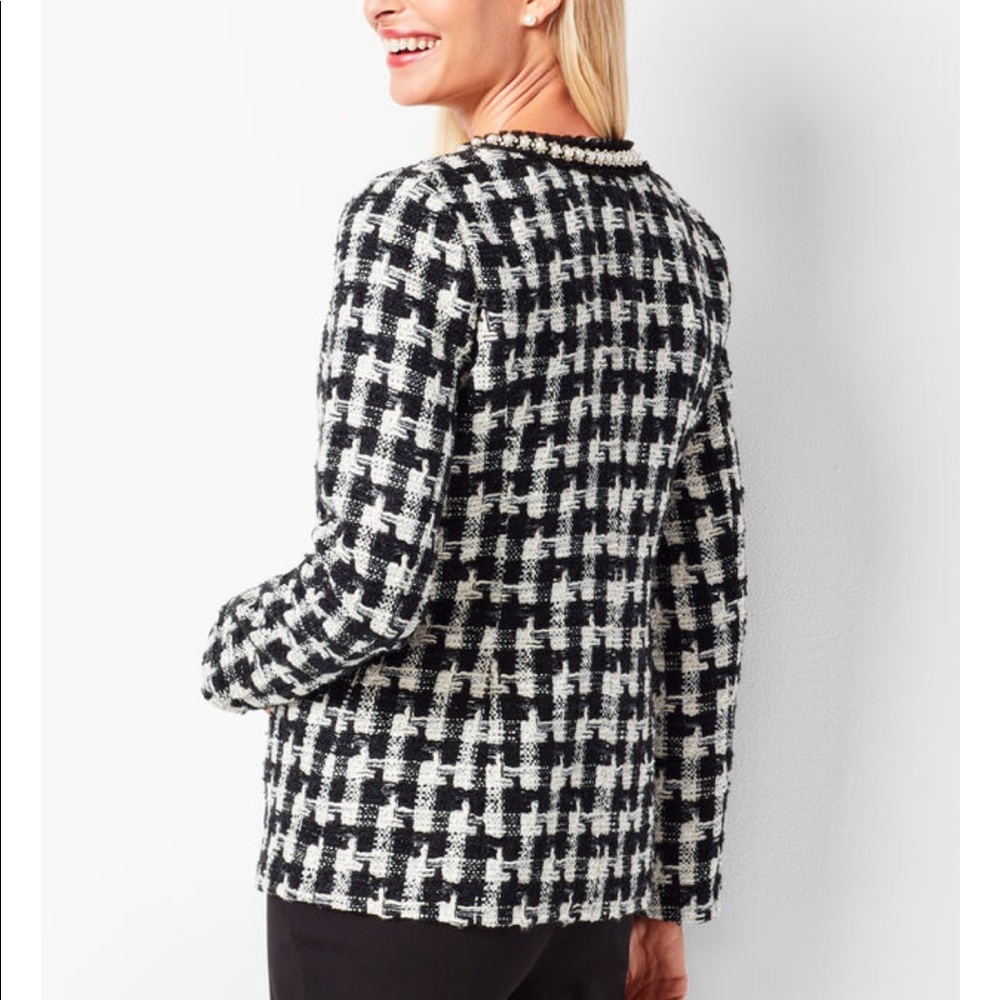 NWOT TALBOTS PEARL-TRIM TWEED JACKET - Picture 4 of 7